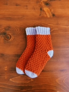 A picture of crocheted socks.